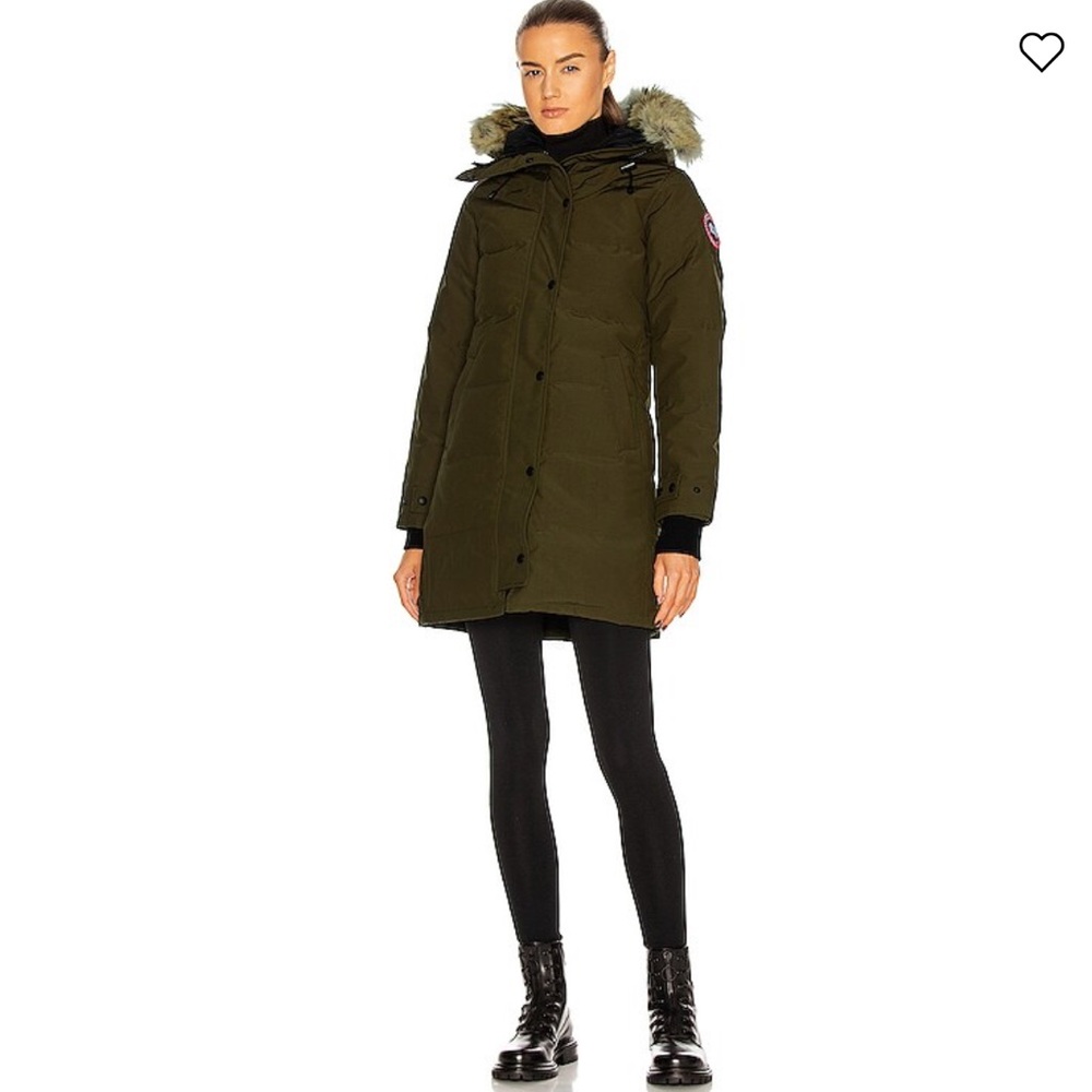 CANADA GOOSE Shelburne Parka with Coyote Fur military green S NWT